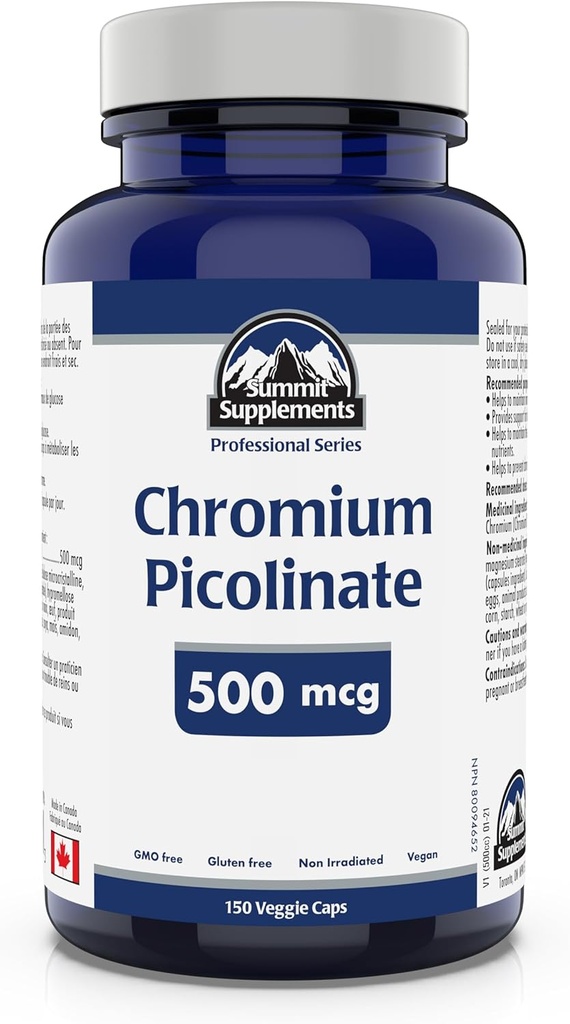 정상 보충교재, 크롬 Picolinate 500 Mcg, 150 Veggie 모자, 직업적인 시리즈