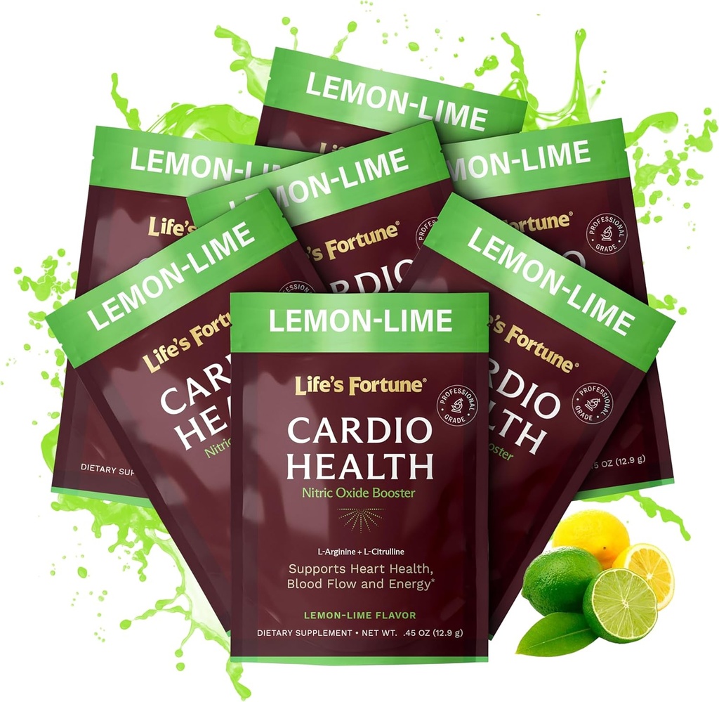 Life's Fortune L Arginine L Citrulline Supplement Powder - 천연 레몬 라임 맛, 7 서빙 (Pack of 1)와 높은 Potency Nitric Oxide Supplement Booster