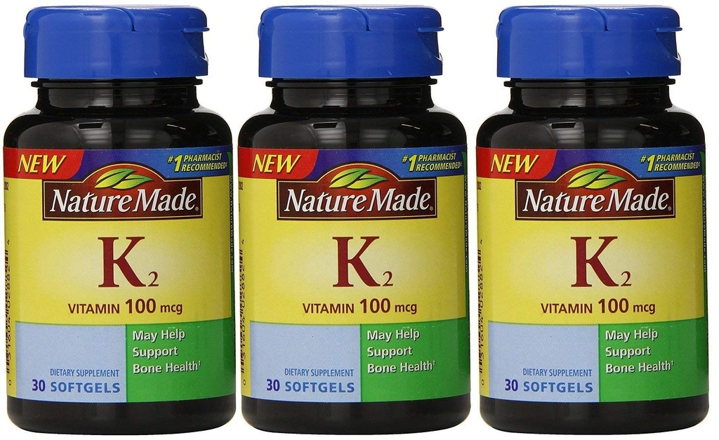자연 만든 비타민 K2 100 mcg Softgels 30 (3) (패키지 May Vary)