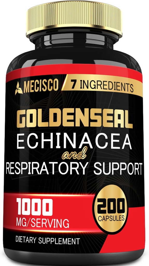 Echinacea, Mullein 잎, Plantain & More를 가진 황금 뿌리 캡슐 유기 - 7개의 우수한 초본 지원 면역 체계, 소화성 건강, 매끄러운 호흡 및 몸 관리 - 200의 캡슐