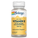 SOLARAY 비타민 E 400 IU (268mg), 혼합 Tocopherols 비타민 E를 가진 건조한 모양 - 산화 보충교재, PMS 및 Menopause 지원 - 60 일 보장, 실험실 확인되는 - 50의 서빙, 50의 캡슐