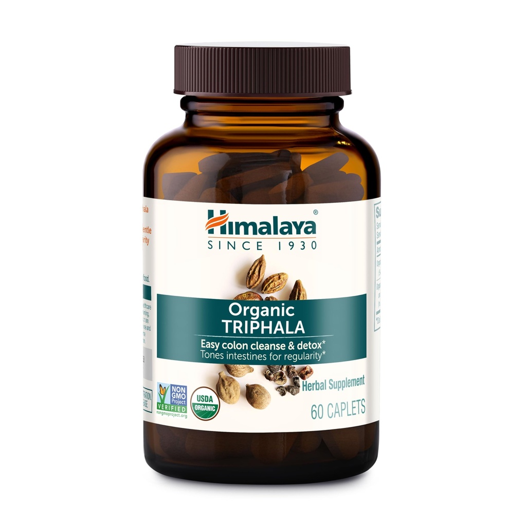 히말라야 유기 Triphala, Colon Cleanse, Detox & Occasional Constipation, USDA는 유기, 비 GMO, 글루텐 자유로운, 추출물 & 분말 초본 보충교재, 688 mg, 60의 모자를 증명했습니다