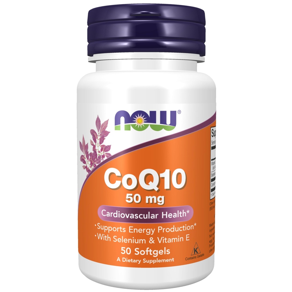 NOW 식품 보충제, CoQ10 50 mg, 제약 학년, 발효, 50 Softgels에 의해 생산 된 모든 전송 양식