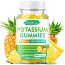 칼륨 구연산염 Gummies 1000mg의 성인 여성 & 남자를 위한 높은 Potency 칼륨 보충교재 Gummies, 지원 다리 크림 & 근육 건강, 설탕 자유로운, 파인애플 풍미, 60 조사