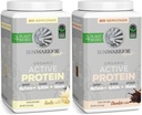 Sunwarrior Chocolate & Vanilla Active Organic Protein Powder Set | 번들 및 저장 | Vegan Protein Powder | Non-GMO Soy Dairy & Gluten 무료 (20 인스 바닐라, 20 인스 초콜릿)