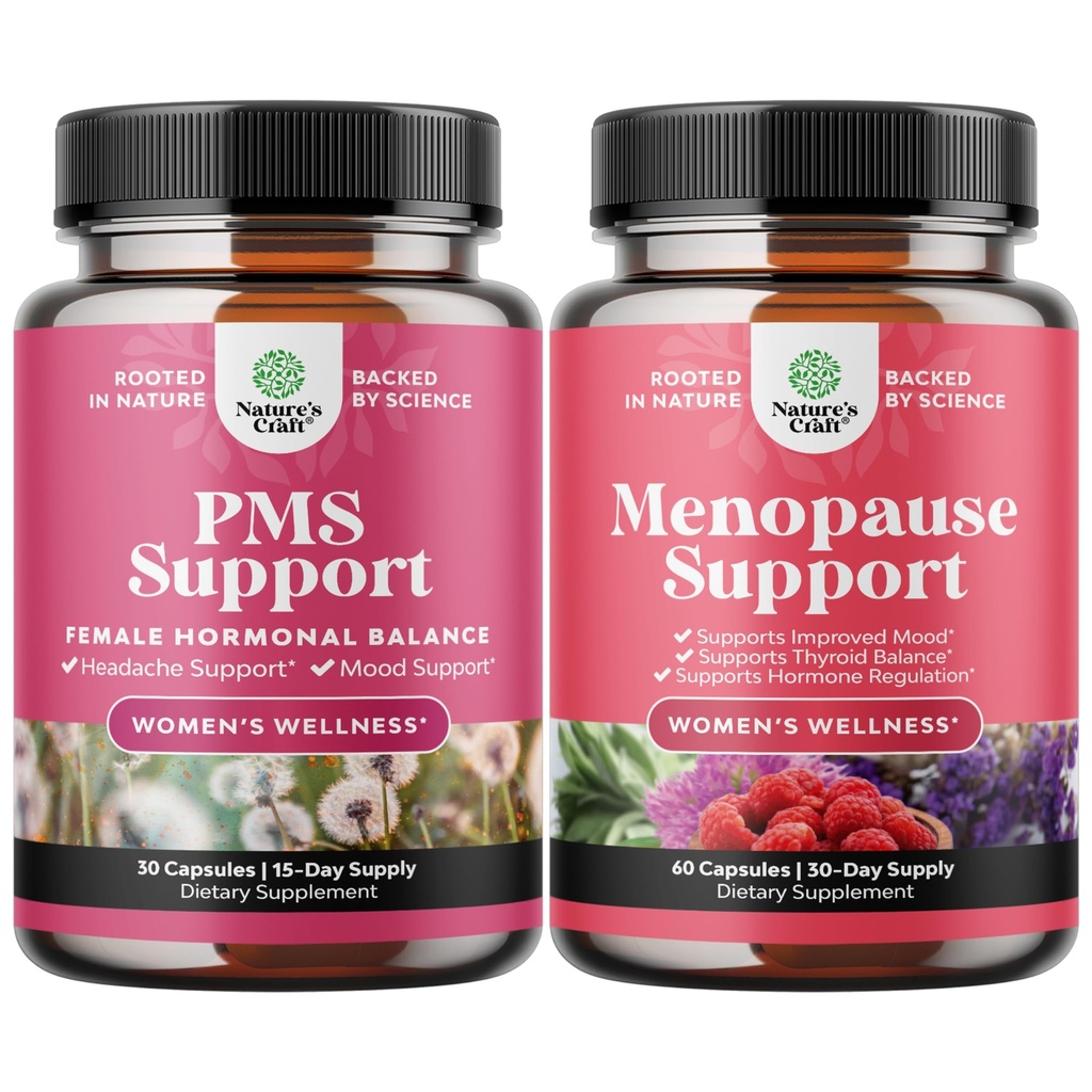 여성을 위한 고급 PMS 지원 보충교재의 뭉치 및 여자를 위한 완전한 초본 Menopause 보충교재 - Multibenefit Menopause 안전 호르몬 균형