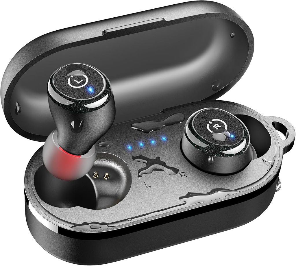 TOZO T10 무선 이어폰 Bluetooth 5.3 헤드폰, 앱 EQ, 인체 공학적 디자인, 55H 재생, 무선 충전 케이스, IPX8 방수 사운드 in-Ear 헤드셋, 2025 새로운 버전