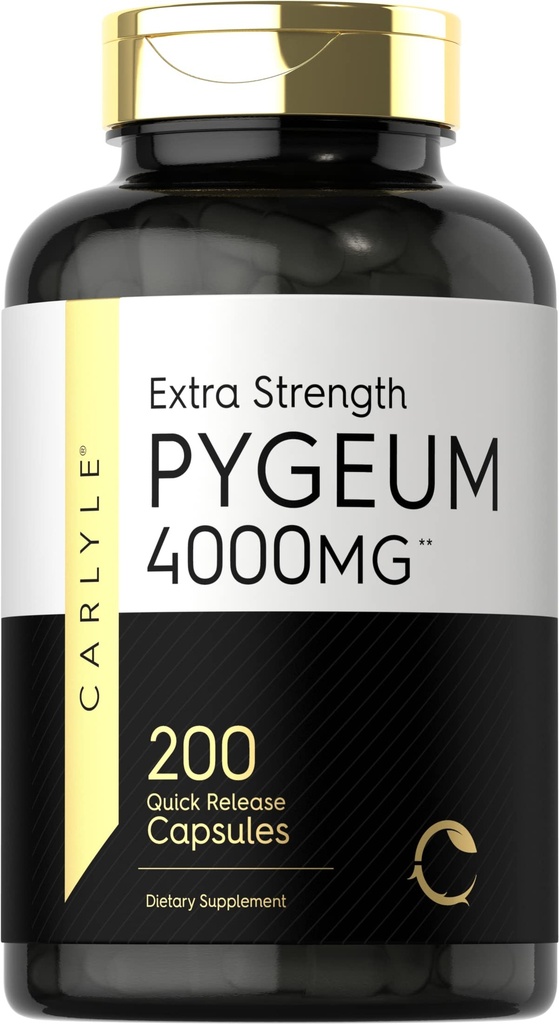 Carlyle Pygeum Africanum Bark | 200 캡슐 | 높은 효능 추출 | Non-GMO, 글루텐 무료 보충
