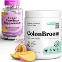 ColonBroom Psyllium Husk Powder Sugar Craving Suppressant - Chromium Picolinate 200mcg, 2 항목 - Colon Cleanser 섬유 보충 (50 서빙) + Sugar Craving Suppressant (60 서빙)