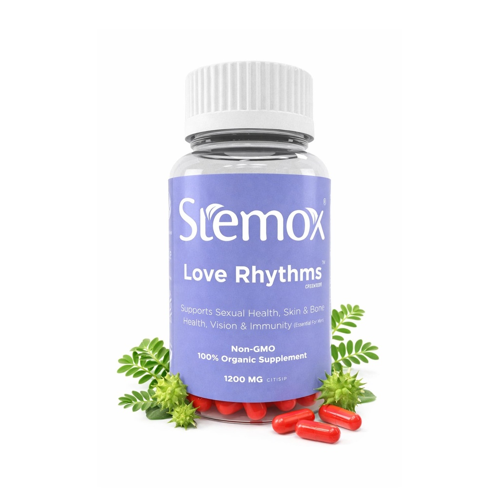 남자를위한 Rhythms L-Arginine 500MG 및 Tribulus Terrestris - 체력 및 활력 지원 - 비 GMO, 남성을위한 100 % 유기 보충제 - Active Lifestyle & Physical Wellness - 60 캡슐