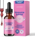 JoySpring Immune Drops - 어린이 면역 지원 보충교재 유기 Elderberry 액체, Echinacea, 오레곤 포도 뿌리 & 나이 2-16+를 위한 오렌지 껍질을 가진 (1개의 fl oz, 30의 서빙) 년 및 성인