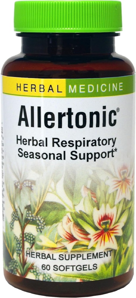 허브 등 알레르기 - 건강한 호흡 지원 - 계절 불쾌에 대한 원조에 초본 혼합 - Sting Nettle와 Lung & Respiratory Health Support - 60 Softgels (60 인분)