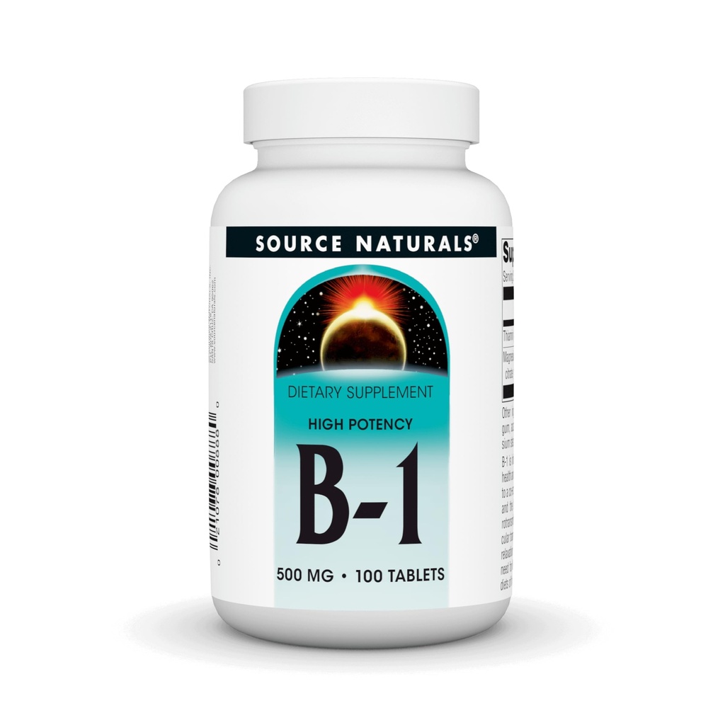 근원 자연적인 비타민 B-1 Thiamin 500mg 높은 힘, 순수한 100% - 100개의 정제