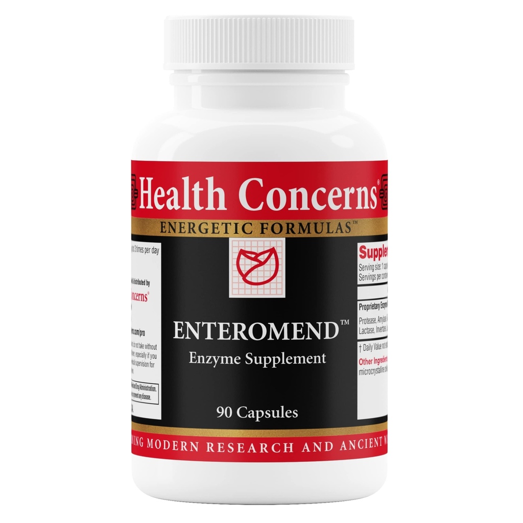 건강 Concerns Enteromend – Gut Health, Bloating & Food 감도 Relief에 대한 소화 효소 보충 – Intestinal & Digestive Support – Protease, Amylase, Lactase & Peptidase – 90 캡슐