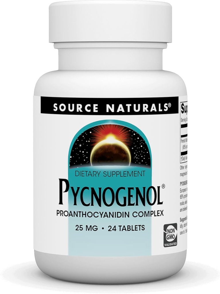 SOURCE NATURALS Pycnogenol 25 Mg 정제, 24 조사