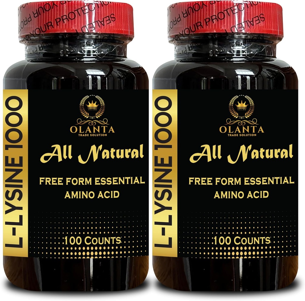 L-LYSINE 1000 mg 무료 양식 아미노산 필수 - 건강한 조직 지원, L-Lysine 1000 mg의 규정식 보충교재, 단백질 종합을 위한 아미노산, 자유로운 모양 아미노산 - 2개의 병 200 조사