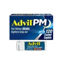 Advil PM Pain Reliever and Nighttime Sleep Aid, Ibuprofen for Pain Relief and Diphenhydramine Citrate for the Sleep Aid - 120 코팅 캡렛과 통증 Reliever and Fever Reducer, 10 카운트 태블릿