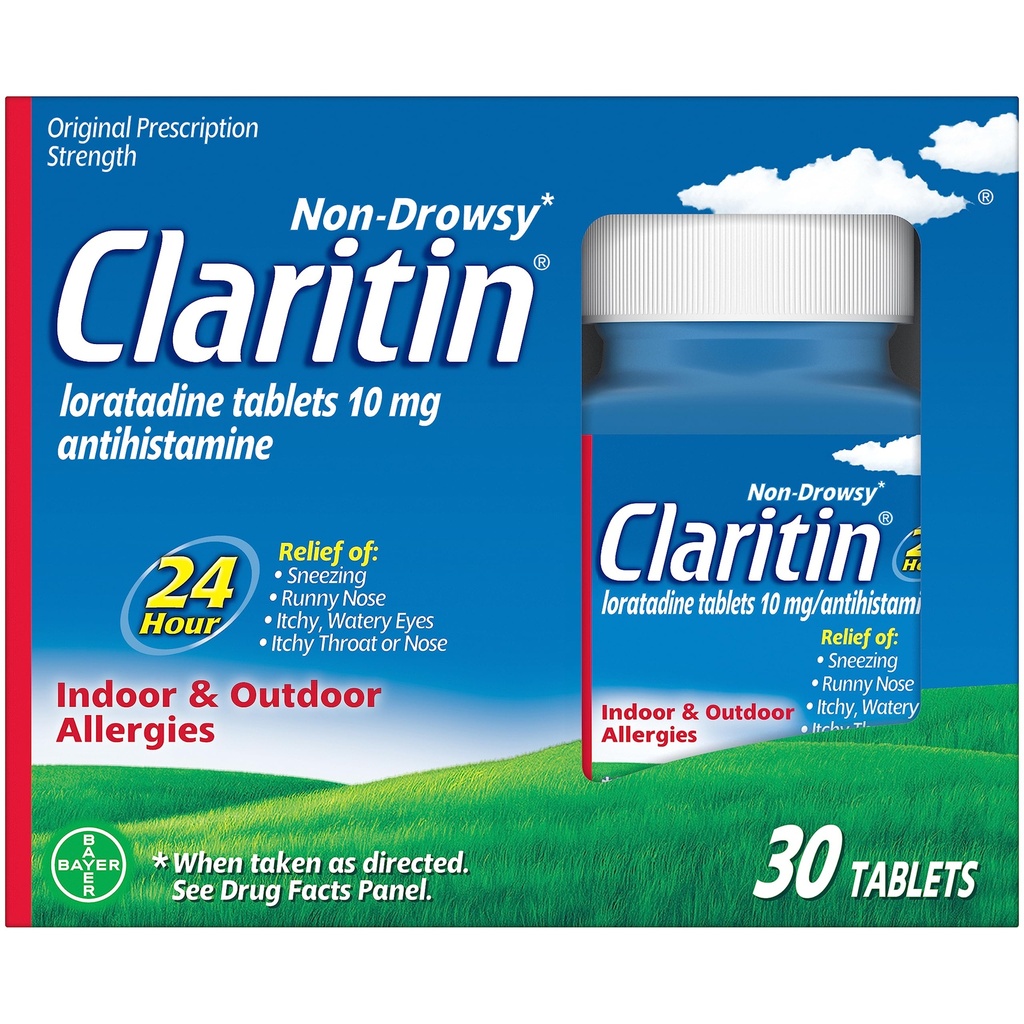 Claritin 24 HR 비 Drowsy 알레르기 약, Loratadine 항히스타민 정제, 30 Ct