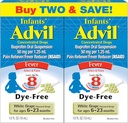 Advil Infants' Fever Reducer/Pain Reliever 염료 자유로운, 50mg Ibuprofen 집중된 하락 (백색 포도 풍미, 0.5 fl. oz. 병, 팩의 2)