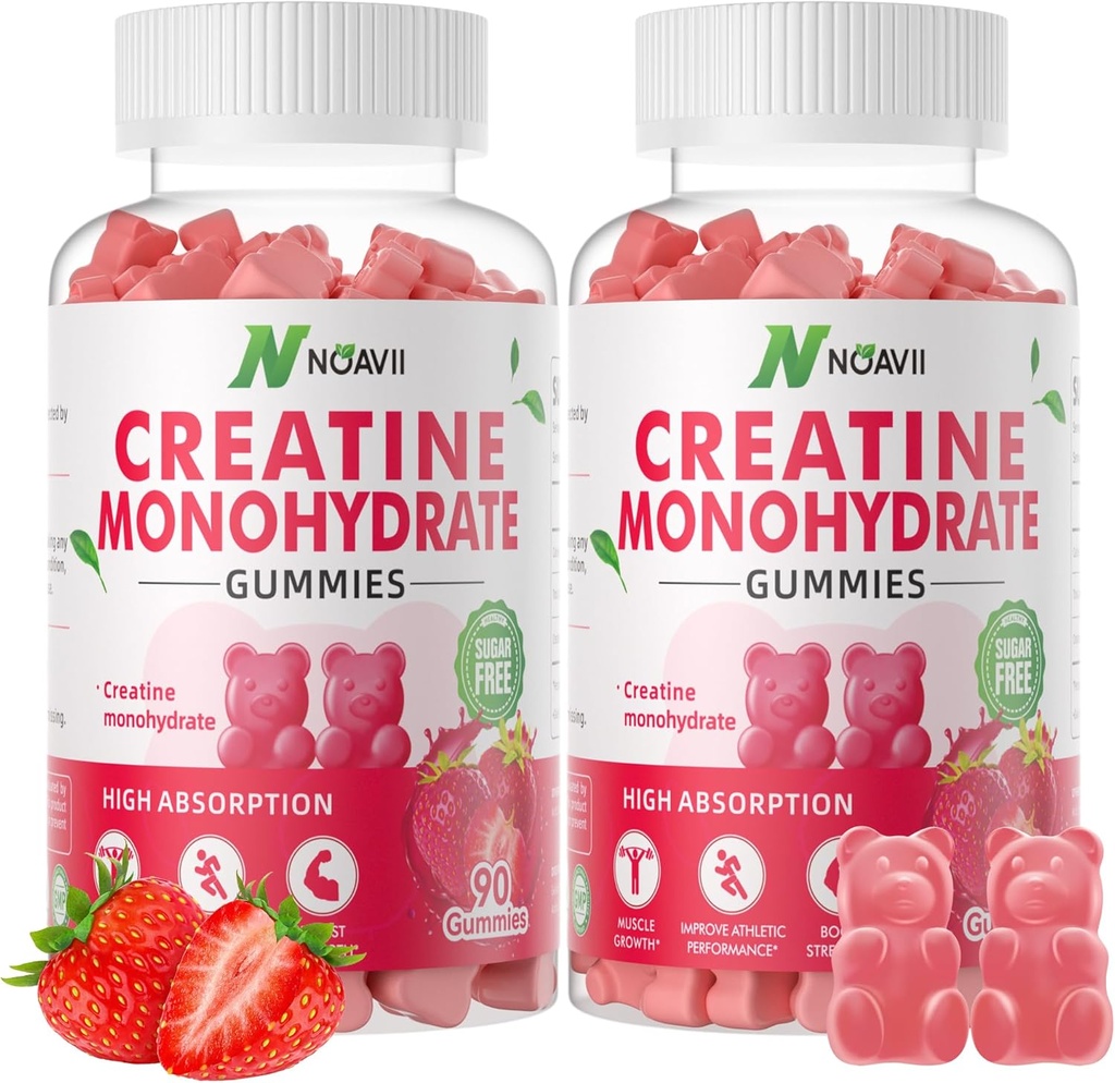 Creatine Monohydrate Gummies 남성 & 여성을 위한 5000mg, 근육 힘, 근육 건축업자, 에너지 부스트, 전 운동 보충교재 180 딸기 Gummies를 위한 Chewable Creatine Monohydrate
