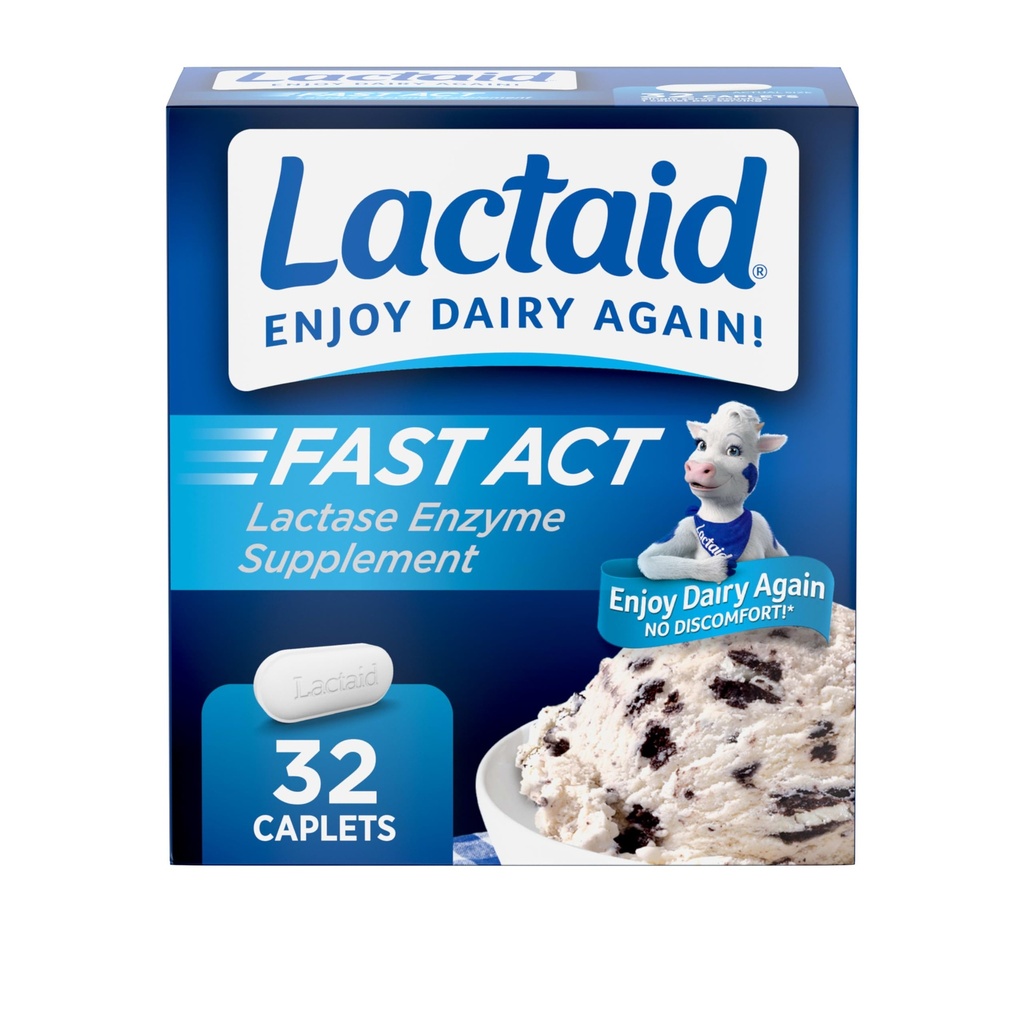Lactase Enzyme를 가진 Lactaid 빠른 행동 Lactose Intolerance 기복 모자lets는 가스, bloating & Diarrhea 때문에 Lactose 감도, 여행 & On-The-Go, 1의 32 팩에 대하 이상적입니다