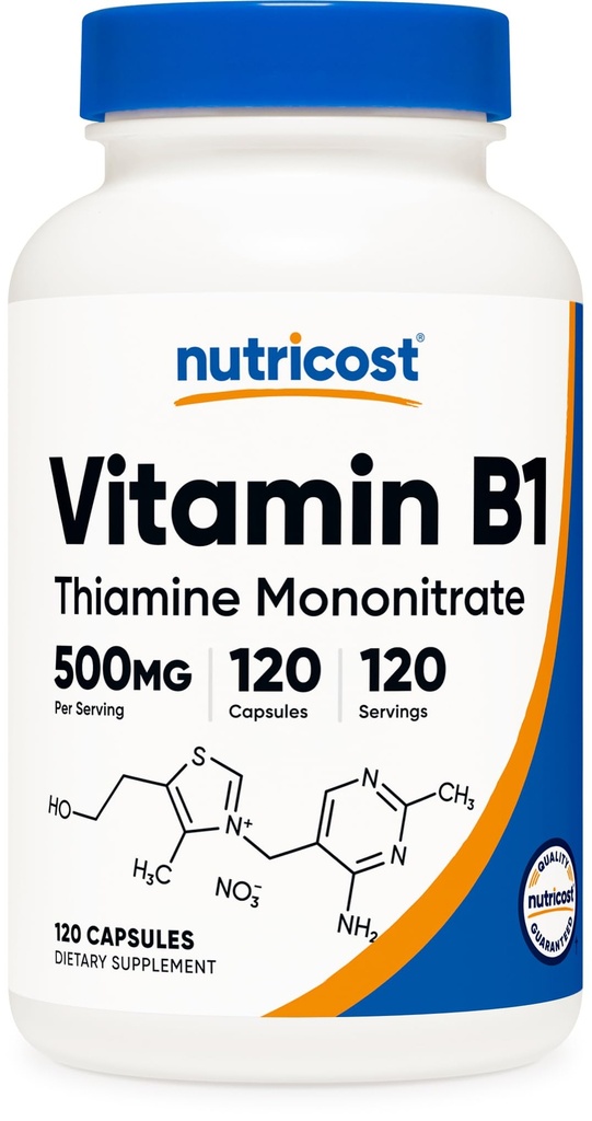 과량 비타민 B1 (Thiamine) 500mg의 120의 캡슐
