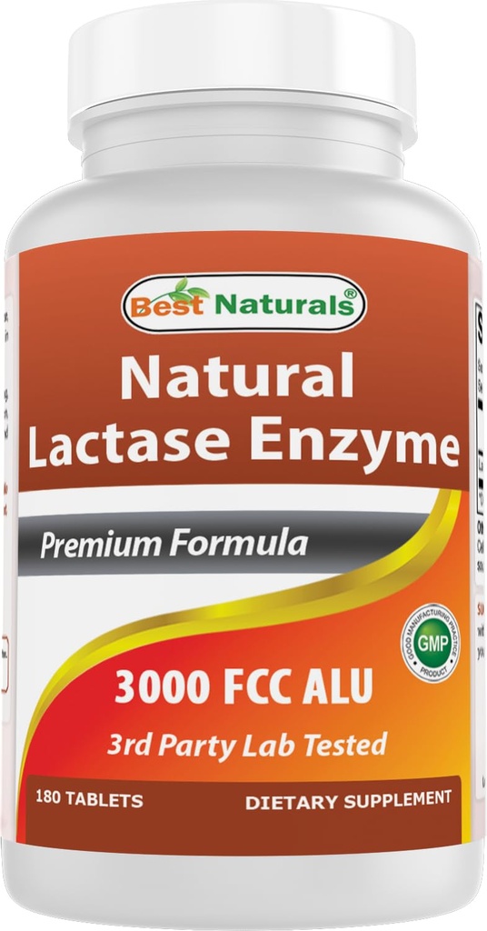 제일 자연적인 빠른 행동 Lactase 효소 정제, 3000 Fcc Alu, 180 조사 (859375002900)