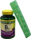 Spring Valley Vitamin B12 Quick-Dissolve Tablet Dietary Supplement, 2,500 Mcg, Cherry flavor, 120 무료 Grafton Way Pill 주최자가있는 계산