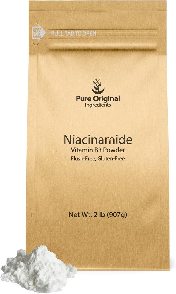 PURE ORIGINAL INGREDIENTS Niacinamide (2 lb) Flush-Free 비타민 B3 분말, 규정식 보충교재