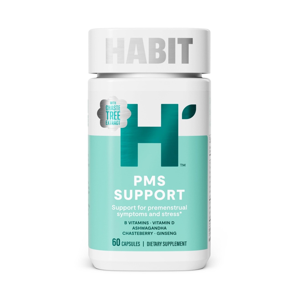 Habit PMS 지원 여성 (60 캡슐)에 대 한 보충 - Premenstrual 증상 및 스트레스, 호르몬 균형, 계류, B 비타민, 비타민 D, Chasteberry, Ashwagandha, 글루텐 프리, 비 GMO (1 팩) 지원