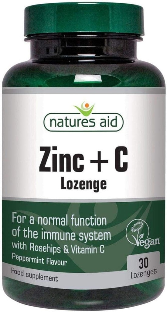 Natures Aid Vegan 아연 Lozenges Peppermint 30 정제