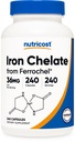Ferrochel, 36mg, 240 캡슐과 같은 Nutricost Chelated 철