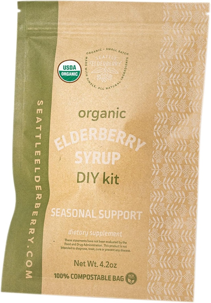 Seasonal Support DIY 키트 – 맛있고, Gluten-Free Herbal Supplement Syrup with Potent Allergy Benefits, 포함 유기 성분 미국에서 만든 작은 Batches - 4oz