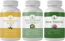 PURE ORIGINAL INGREDIENTS Artichoke 추출물, 우유 이틀, & Dandelion 뿌리 캡슐 번들 (100 캡슐 각각), 첨가제 또는 필러 없음, 실험실 검증