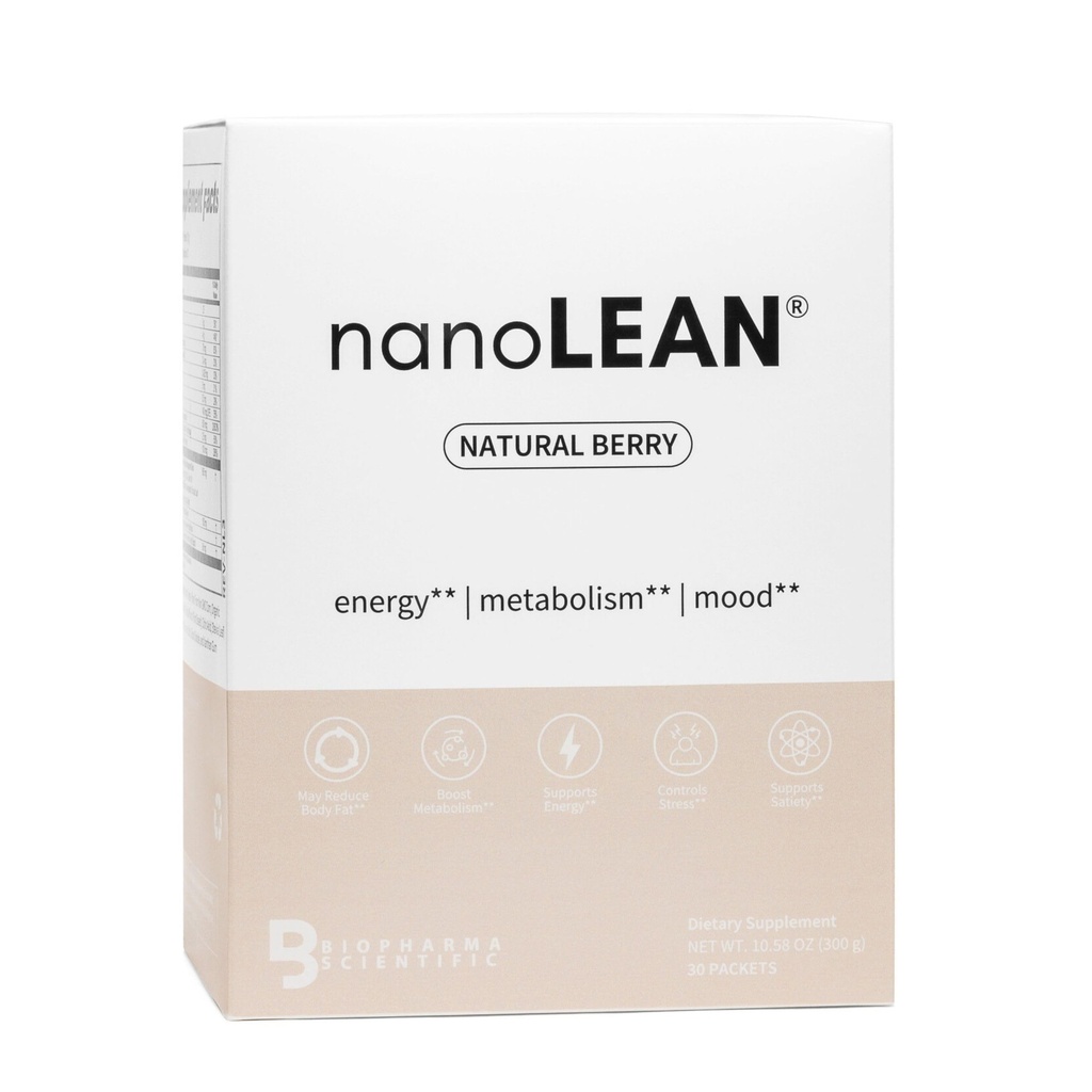 Biopharma Scientific NanoLean Natural Weight Management and Healthy Energy Drink | 천연 베리 맛| 30 인분 | 지방 버너, 증가 된 대사 | Ashwagandha, 녹차