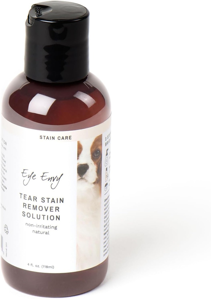 눈 Envy 눈물 얼룩 제거제 솔루션 개를위한. 100 % 자연, 안전. Stains의 원인을 치료합니다. AKC Breeders, Vets, Handlers, Groomers에 의해 추천. 콜로이드 실버 포함. 4 온스. 미국에서 만든