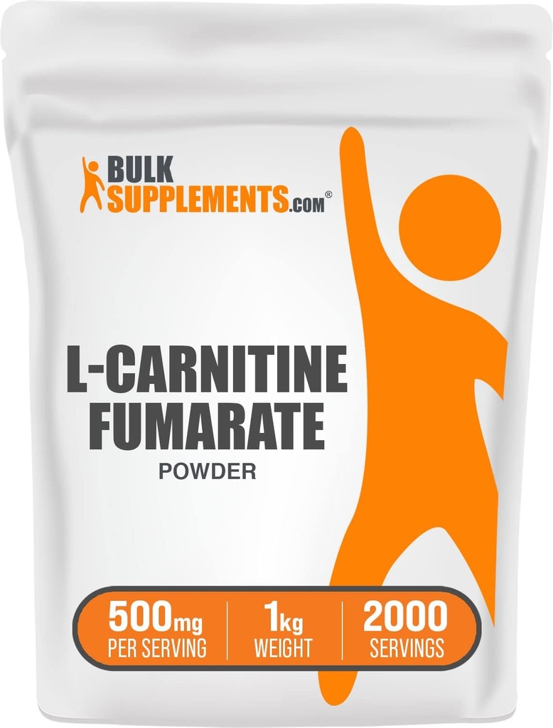 BulkSupplements.com L-Carnitine Fumarate 분말 - Carnitine 보충, 스포츠 영양, L-Carnitine 500mg - 글루텐 무료, 500mg 서빙 당, 글루텐 무료, 1kg (2.2 파운드) (1의 포장)