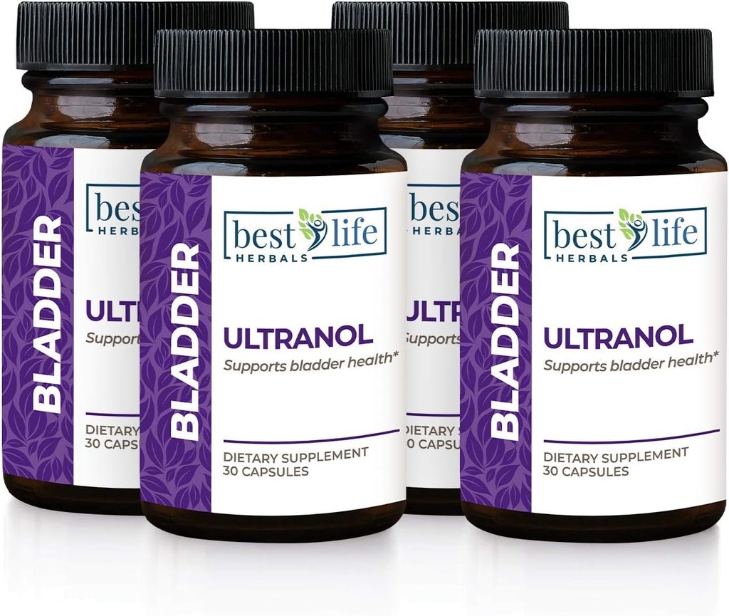 Ultranol Total Bladder Support - Urinary Health, Overactive Bladder Control, Incontinence에 대한 천연 크랜베리 보충 - 누출 및 긴급 감소 - 4 병 - 120 캡슐