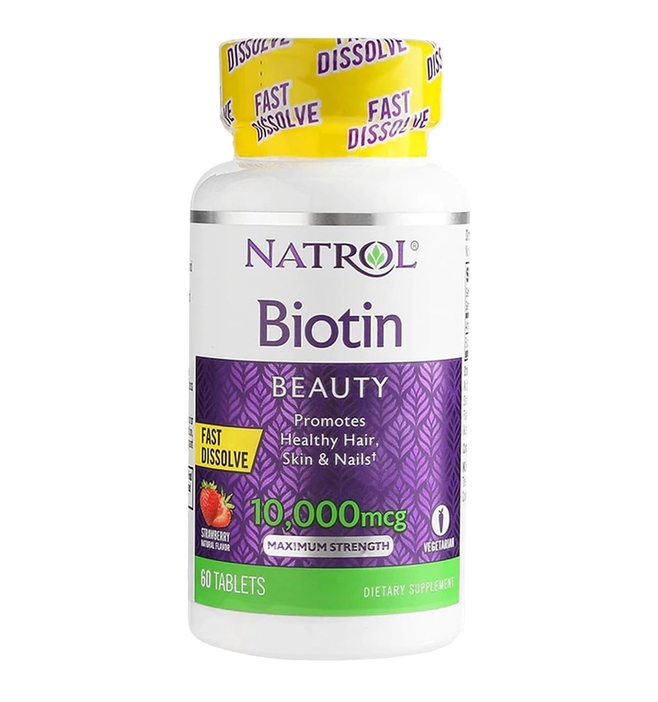 Biotin 10,000mcg 빠른 용해, 60 조사 (포장 4)