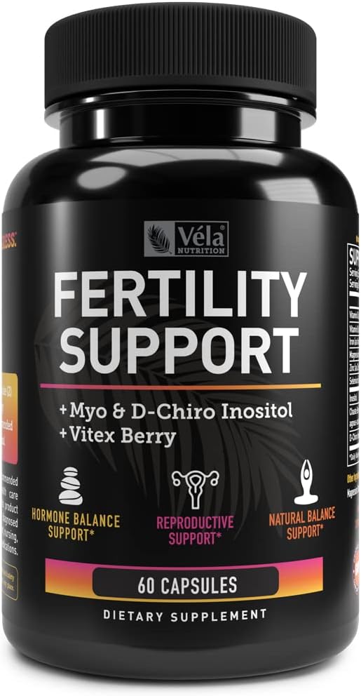 벨라 불임 지원 보충교재 | + Myo & D-Chiro Inositol + Vitex Berry | Reproductive Support, Hormonal & Ovarian Support Complex | 60 캡슐 | 3rd Party Tested, Non-GMO