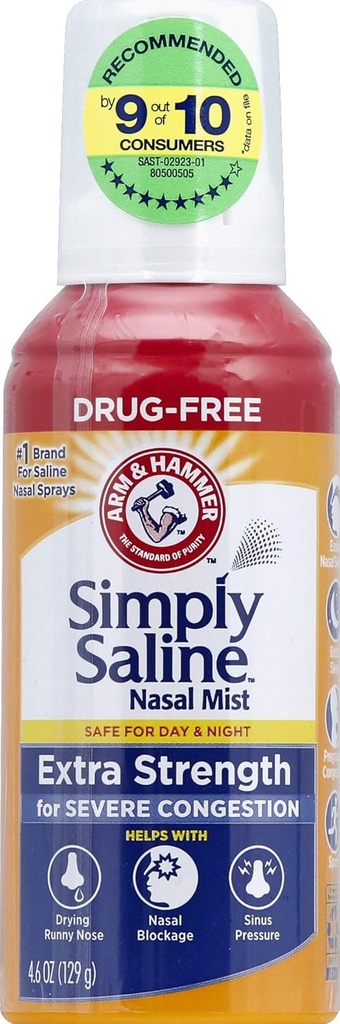 단순히 사선 성인 Nasal 안개, 알레르기 & Sinus 기복, 여분 힘, 4.6 Fl Oz, 다 색깔