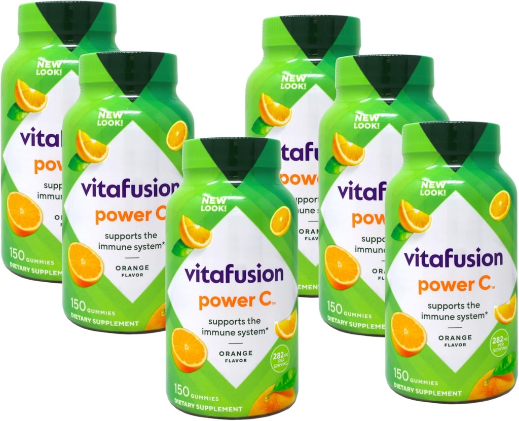 성인을 위한 VitaFusion 힘 C 거미 비타민 절대적으로 오렌지 - 150 ct, 6의 팩