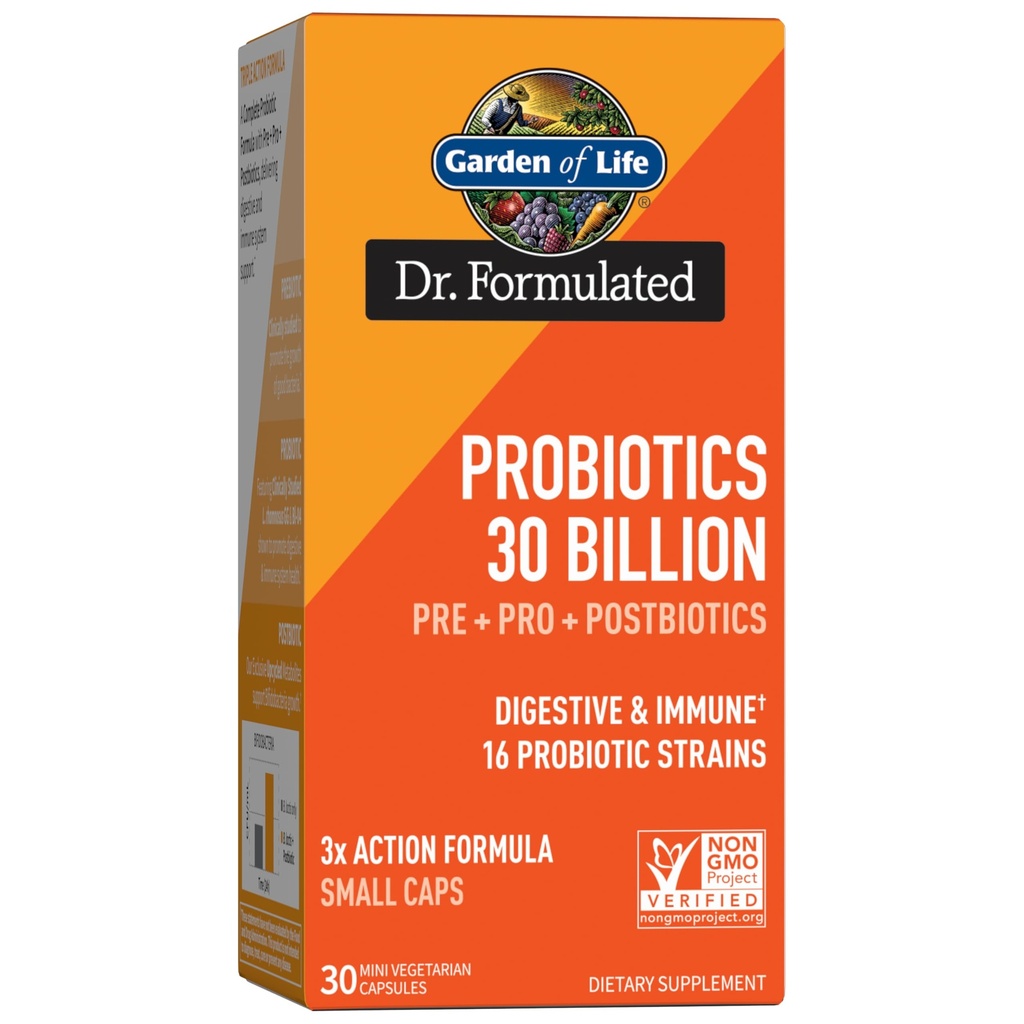 생명 박사의 정원은 Probiotics 30 억 CFU Pre + Pro + Postbiotics for Men and Women Digestive and Immune Support, Potato, Acacia, Postbiotic Metabolites, 30 미니 채식 캡슐