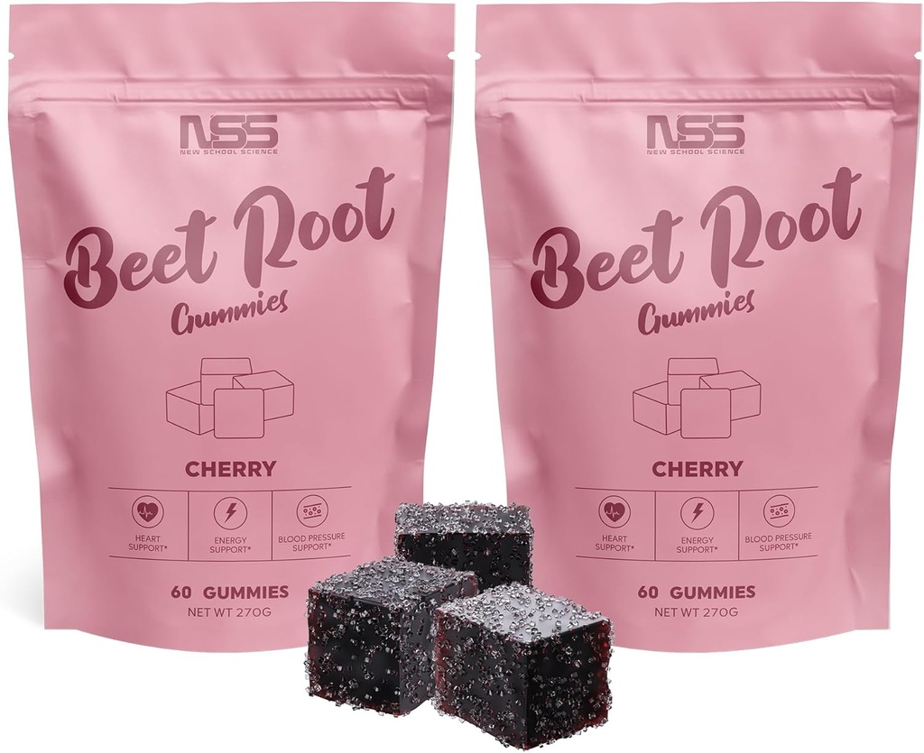 버찌 맛, 추가 된 포도 씨앗 추출물과 베레 체리의 뿌리 Gummies - 자연 색상 및 맛 - 운동, 건강 및 웰빙 Gummies를위한 Beetroot Chews (120ct)