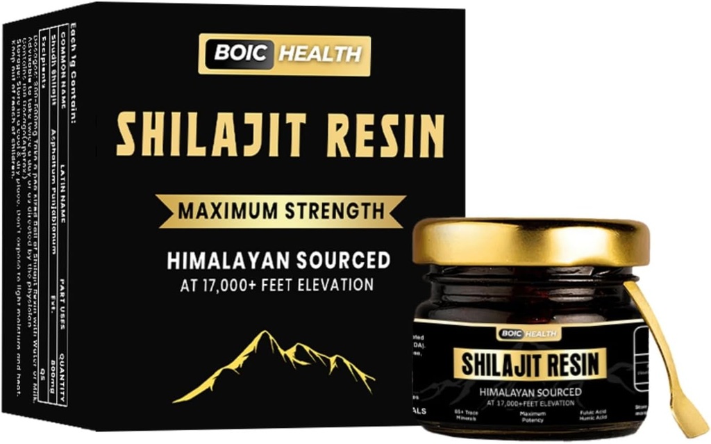 순수 유기 Shilajit 최대 효능 남성 & 여성 85 + 추적 미네랄 보충 에너지, 성능 및 면역 시스템 - Shilajit Resin-50G (팩 1)