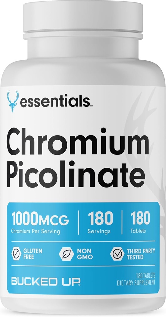 서빙 당 Chromium Picolinate 1000mcg를 끄고, 필수 (180의 서빙, 180의 정제)를 끄십시오