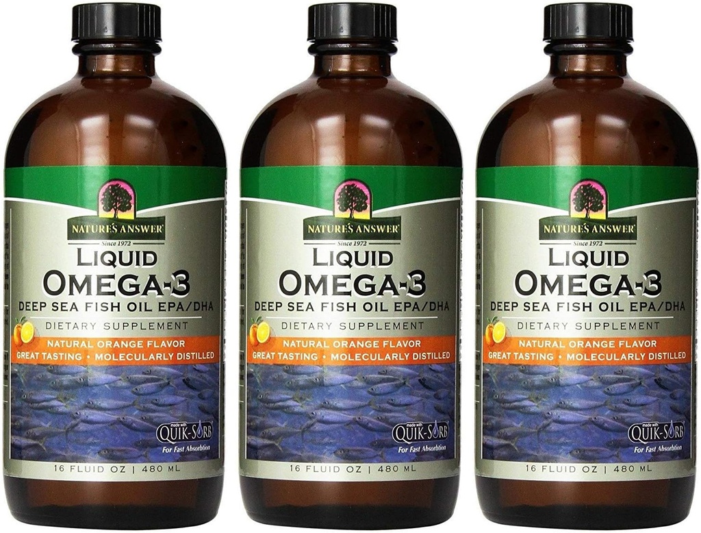 (3 팩) - 자연 답변 - 오메가 3 액체 | 480ml | 3 팩 쌍