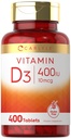 Carlyle Vitamin D3 400iu (10mcg) | 400 정제 | 가치 크기 | 채식주의, 비 GMO 및 글루텐 프리 포뮬러 | 비타민 D 보충