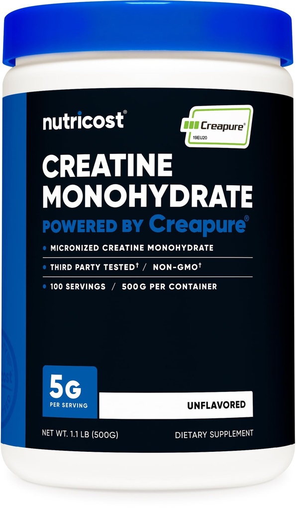 Nutricost Creapure® 크레아틴 Monohydrate 500 그램