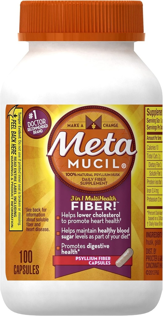 Metamucil 다 건강 섬유 캡슐 Meta 100 캡슐 병 (이전)